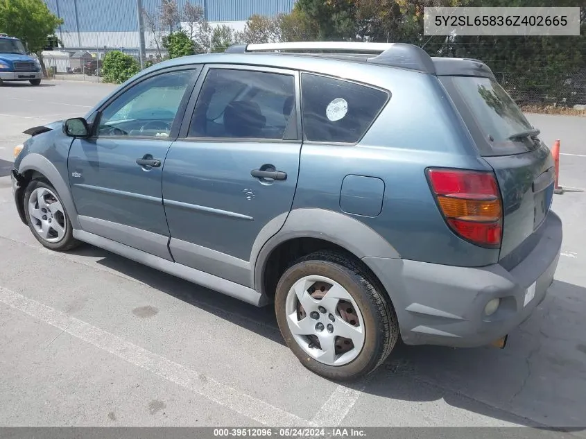 2006 Pontiac Vibe VIN: 5Y2SL65836Z402665 Lot: 39512096