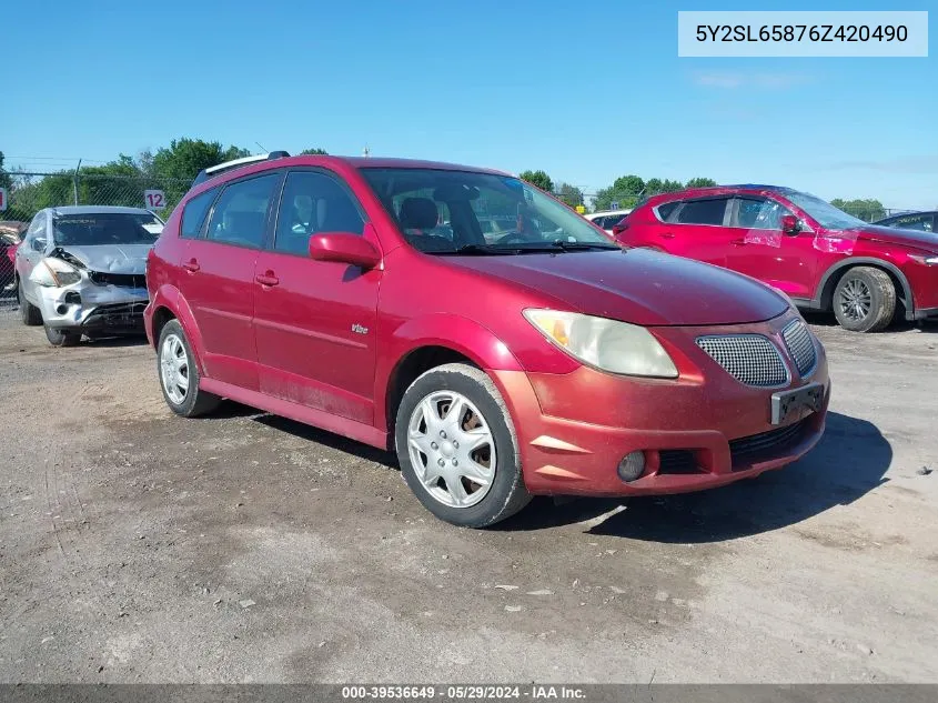 5Y2SL65876Z420490 2006 Pontiac Vibe