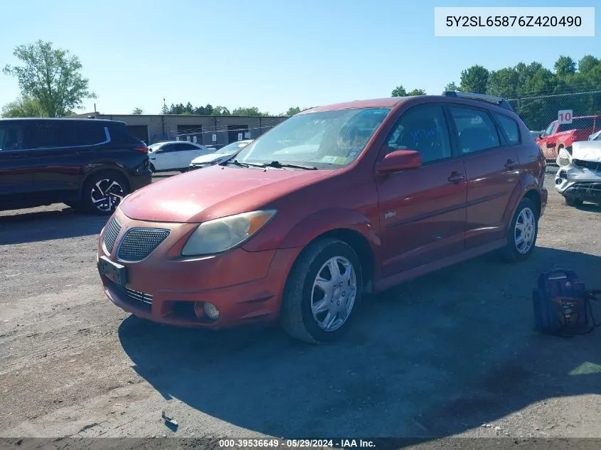 5Y2SL65876Z420490 2006 Pontiac Vibe