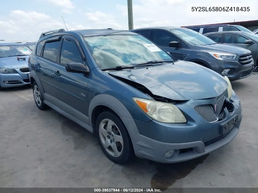 5Y2SL65806Z418435 2006 Pontiac Vibe