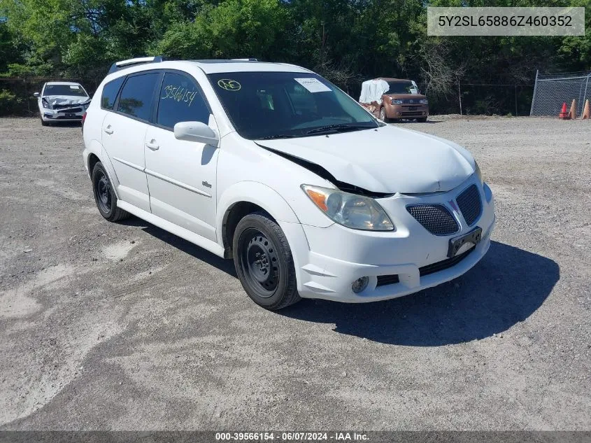 2006 Pontiac Vibe VIN: 5Y2SL65886Z460352 Lot: 39566154