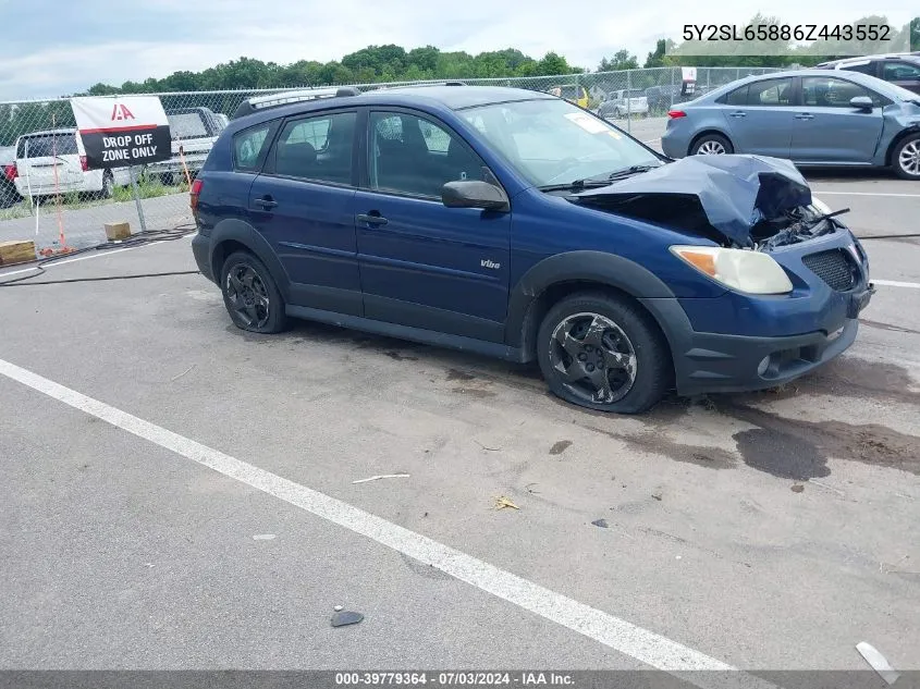 5Y2SL65886Z443552 2006 Pontiac Vibe