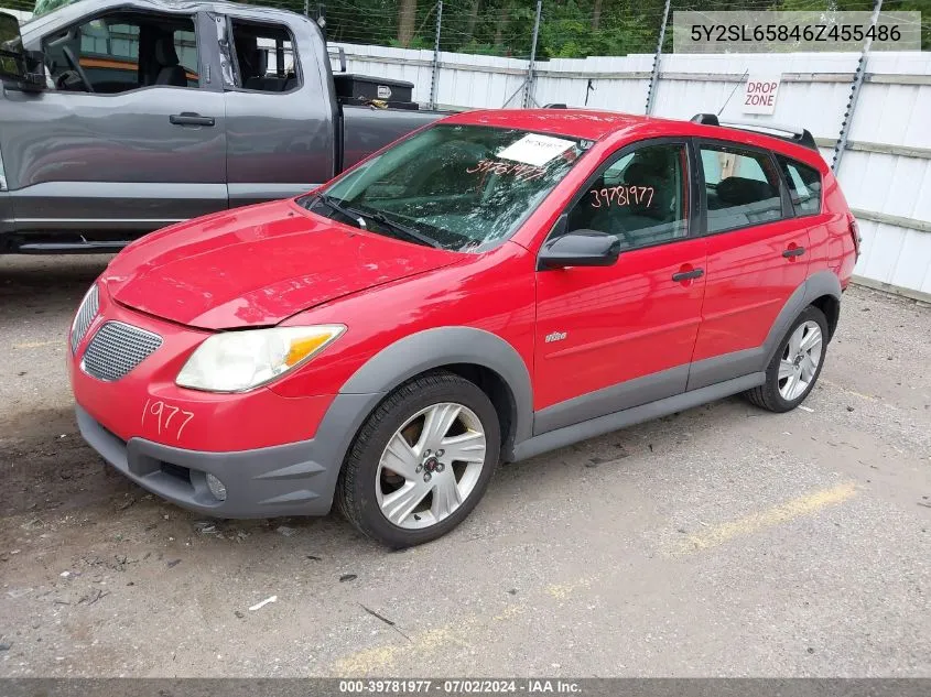 2006 Pontiac Vibe VIN: 5Y2SL65846Z455486 Lot: 39781977