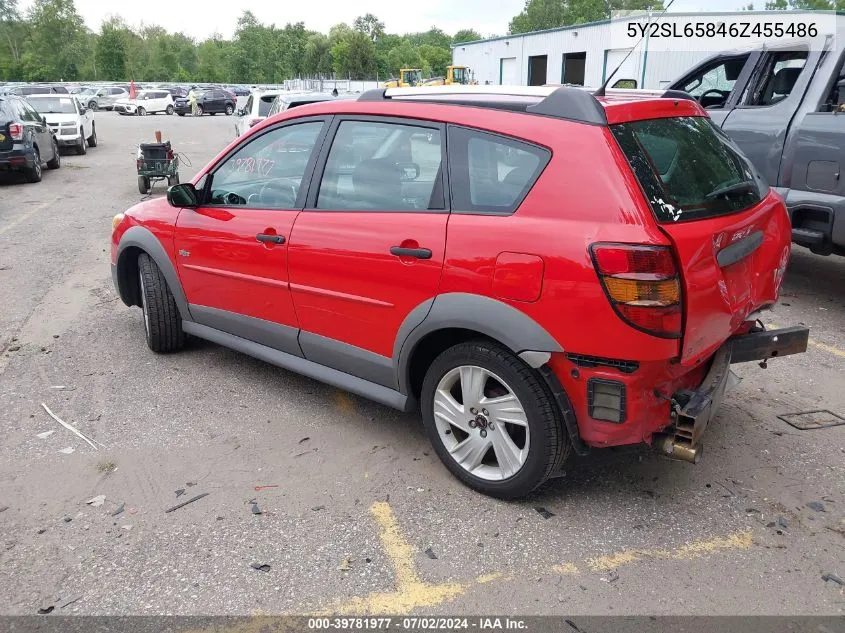 2006 Pontiac Vibe VIN: 5Y2SL65846Z455486 Lot: 39781977