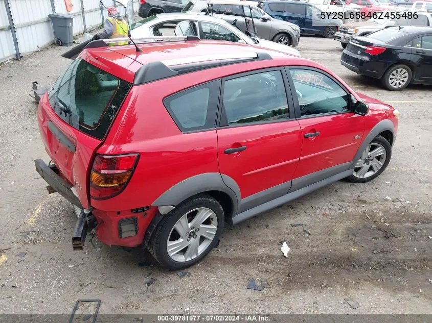 2006 Pontiac Vibe VIN: 5Y2SL65846Z455486 Lot: 39781977