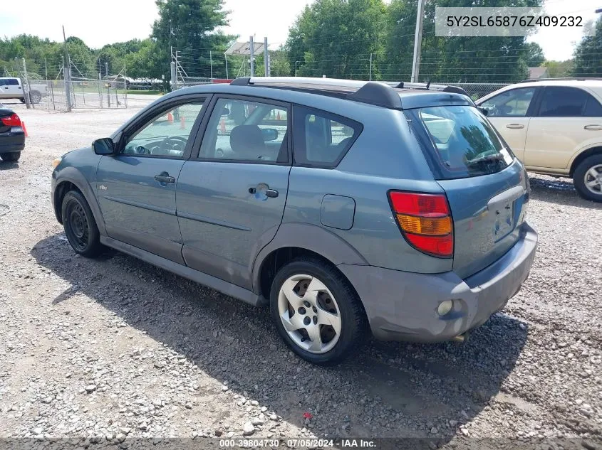 2006 Pontiac Vibe VIN: 5Y2SL65876Z409232 Lot: 39804730