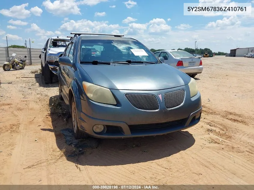 2006 Pontiac Vibe VIN: 5Y2SM67836Z410761 Lot: 39828198