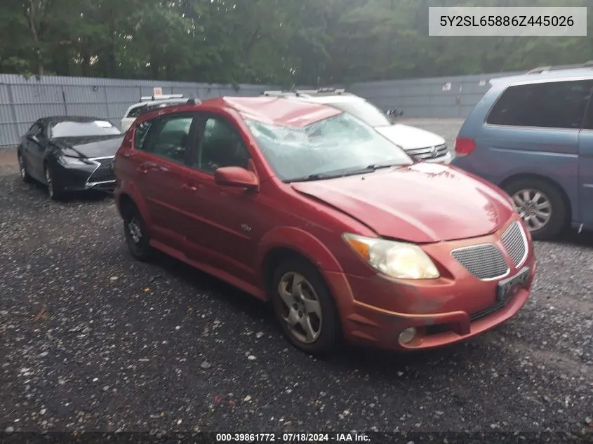 5Y2SL65886Z445026 2006 Pontiac Vibe