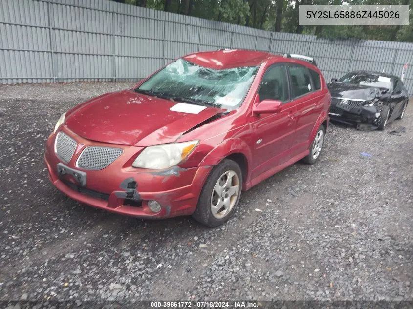 5Y2SL65886Z445026 2006 Pontiac Vibe