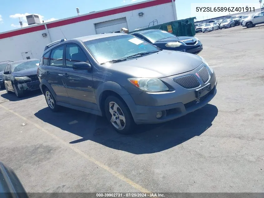 2006 Pontiac Vibe VIN: 5Y2SL65896Z401911 Lot: 39902731