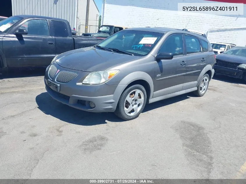 2006 Pontiac Vibe VIN: 5Y2SL65896Z401911 Lot: 39902731