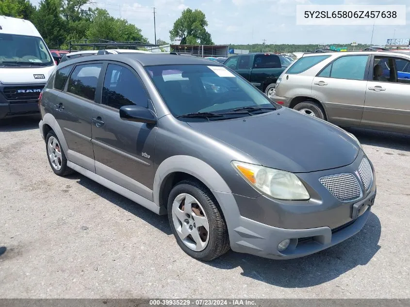 2006 Pontiac Vibe VIN: 5Y2SL65806Z457638 Lot: 39935229