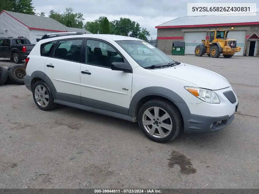 2006 Pontiac Vibe VIN: 5Y2SL65826Z430831 Lot: 39944811