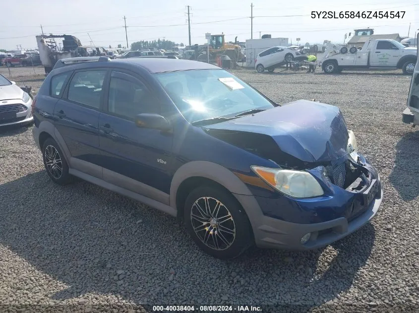 2006 Pontiac Vibe VIN: 5Y2SL65846Z454547 Lot: 40038404