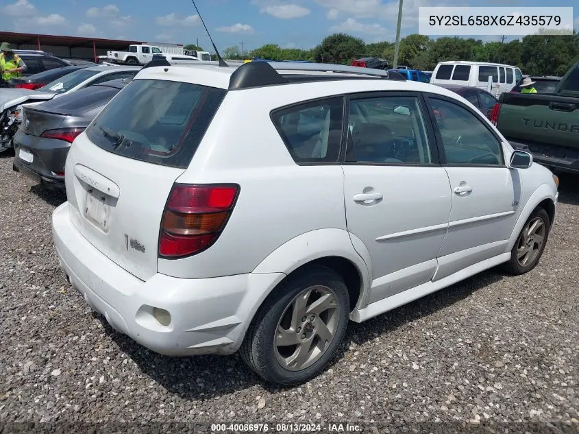 2006 Pontiac Vibe VIN: 5Y2SL658X6Z435579 Lot: 40086976