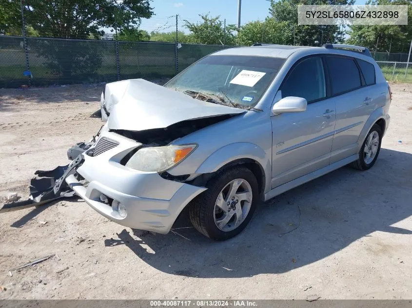 2006 Pontiac Vibe VIN: 5Y2SL65806Z432898 Lot: 40087117