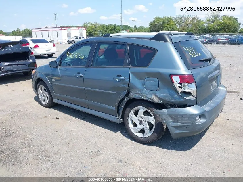 2006 Pontiac Vibe VIN: 5Y2SL65886Z427996 Lot: 40105856