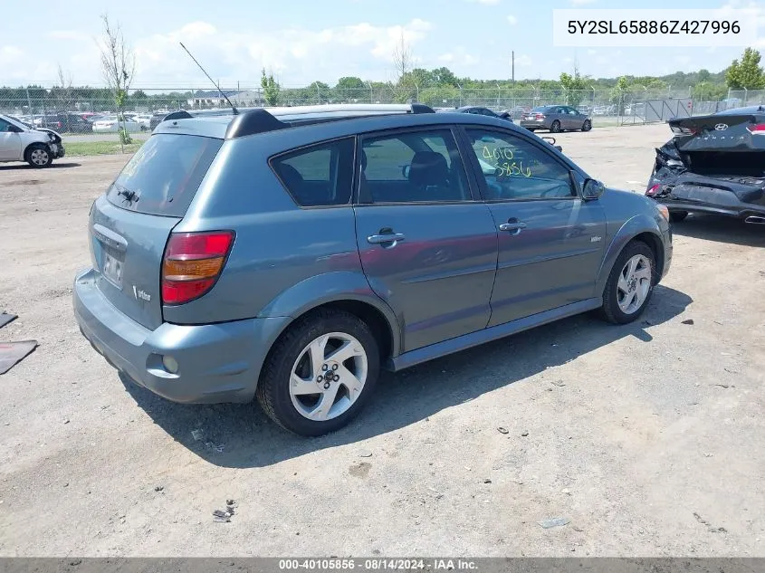 2006 Pontiac Vibe VIN: 5Y2SL65886Z427996 Lot: 40105856