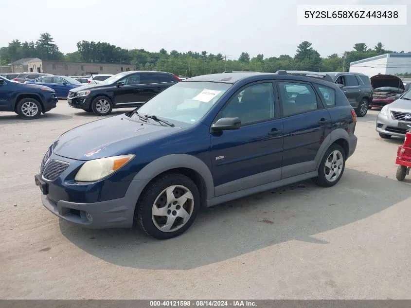 5Y2SL658X6Z443438 2006 Pontiac Vibe