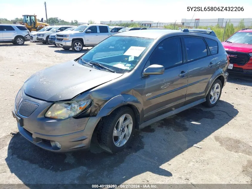 2006 Pontiac Vibe VIN: 5Y2SL65806Z432206 Lot: 40199260