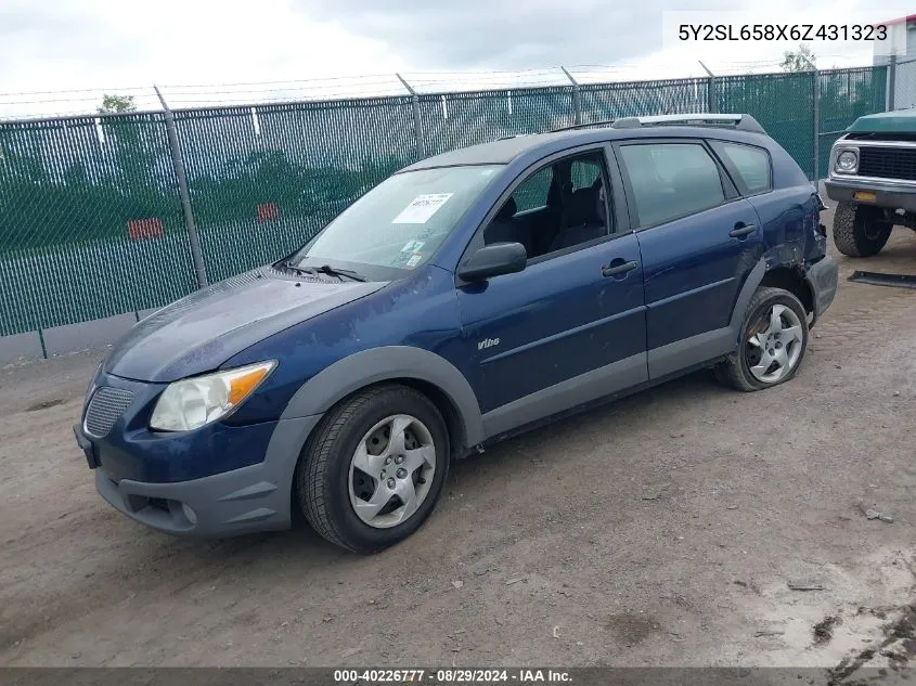 2006 Pontiac Vibe VIN: 5Y2SL658X6Z431323 Lot: 40226777