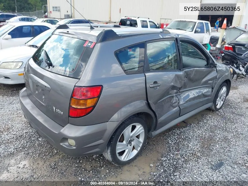 5Y2SL65806Z450365 2006 Pontiac Vibe