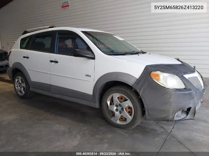 2006 Pontiac Vibe VIN: 5Y2SM65826Z413220 Lot: 40393514