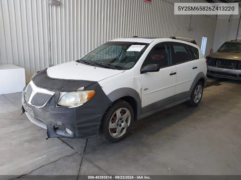 2006 Pontiac Vibe VIN: 5Y2SM65826Z413220 Lot: 40393514