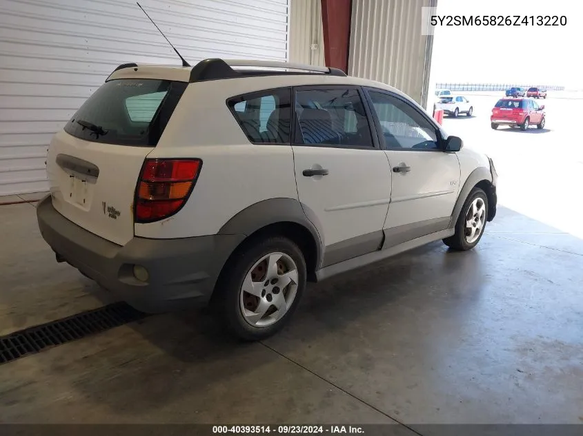 2006 Pontiac Vibe VIN: 5Y2SM65826Z413220 Lot: 40393514