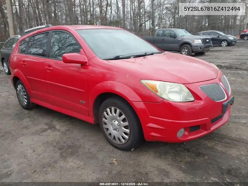 5Y2SL67816Z412494 2006 Pontiac Vibe