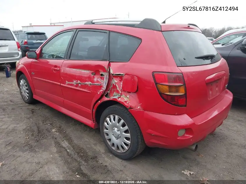 5Y2SL67816Z412494 2006 Pontiac Vibe
