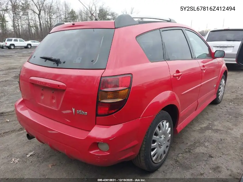 5Y2SL67816Z412494 2006 Pontiac Vibe