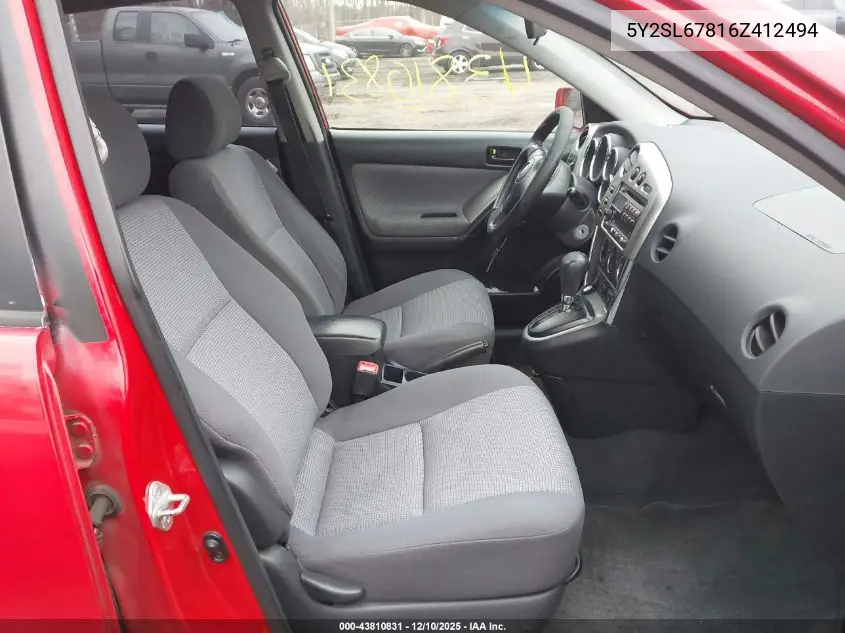 5Y2SL67816Z412494 2006 Pontiac Vibe