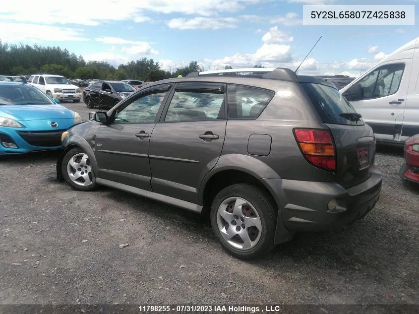 2007 Pontiac Vibe VIN: 5Y2SL65807Z425838 Lot: 11798255