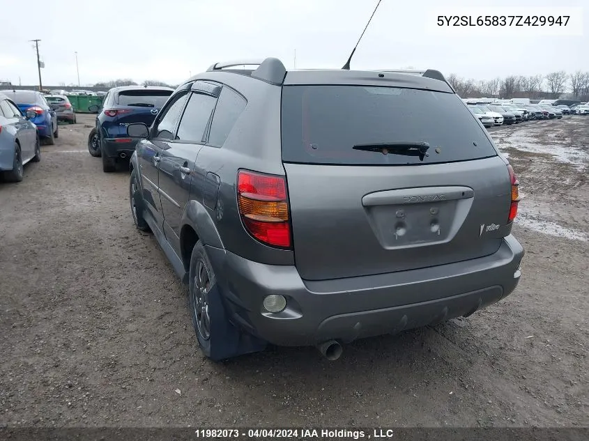 5Y2SL65837Z429947 2007 Pontiac Vibe