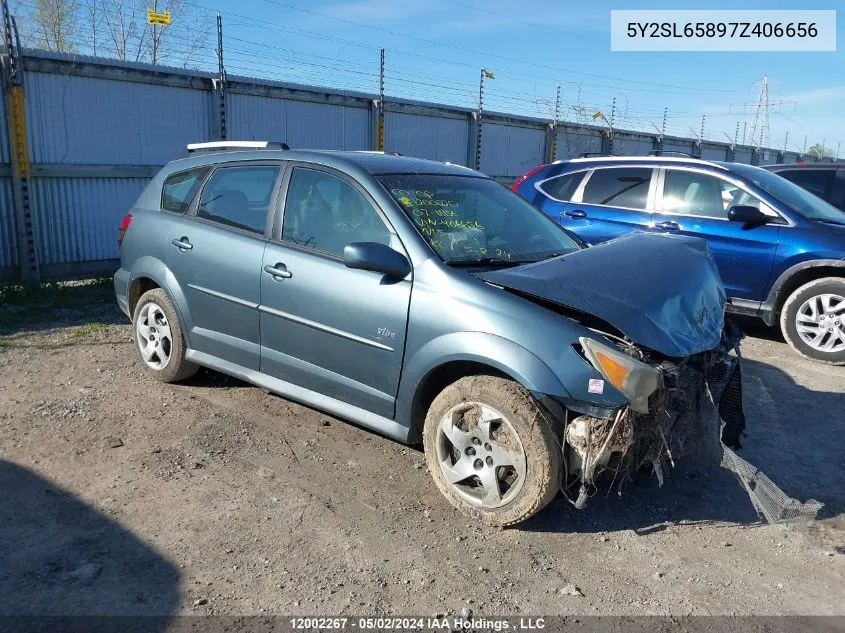 2007 Pontiac Vibe VIN: 5Y2SL65897Z406656 Lot: 12002267