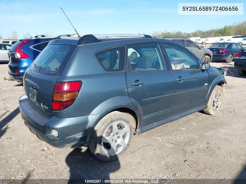 2007 Pontiac Vibe VIN: 5Y2SL65897Z406656 Lot: 12002267