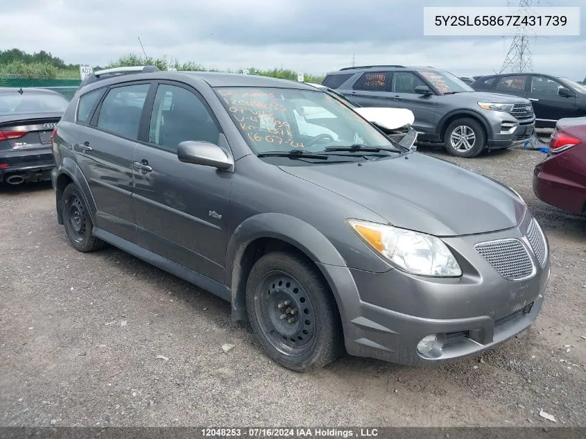 2007 Pontiac Vibe VIN: 5Y2SL65867Z431739 Lot: 12048253