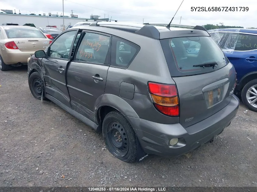 2007 Pontiac Vibe VIN: 5Y2SL65867Z431739 Lot: 12048253