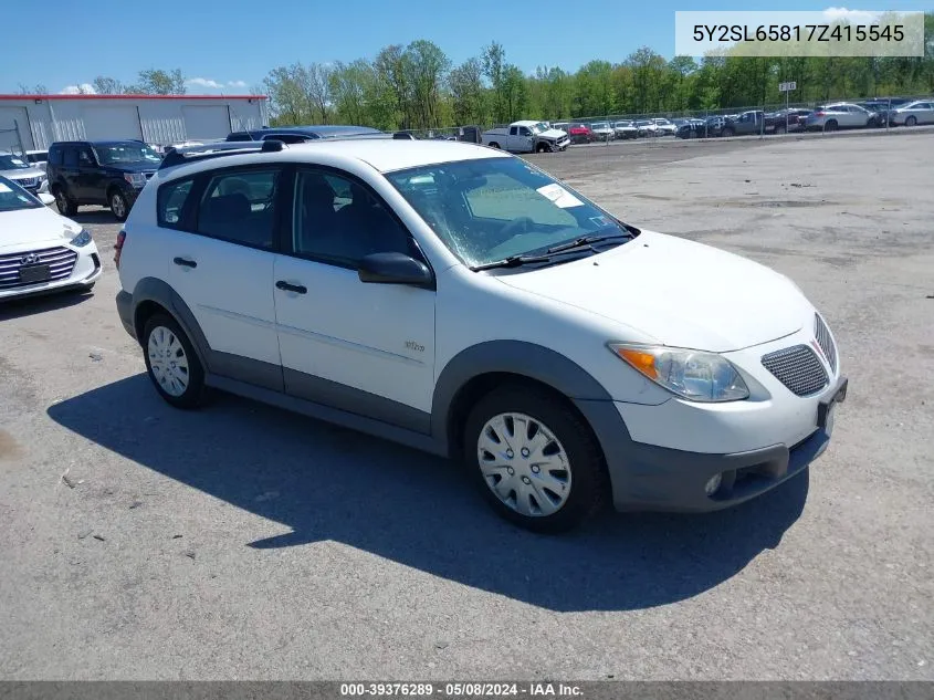 2007 Pontiac Vibe VIN: 5Y2SL65817Z415545 Lot: 39376289