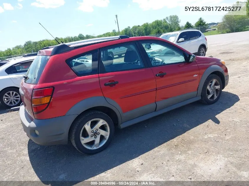 2007 Pontiac Vibe VIN: 5Y2SL67817Z425277 Lot: 39494596