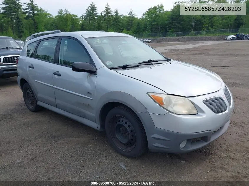 2007 Pontiac Vibe VIN: 5Y2SL65857Z428203 Lot: 39500708