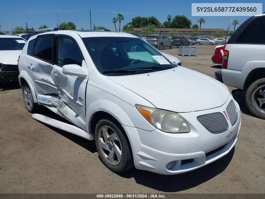 2007 Pontiac Vibe VIN: 5Y2SL65877Z439560 Lot: 39522959