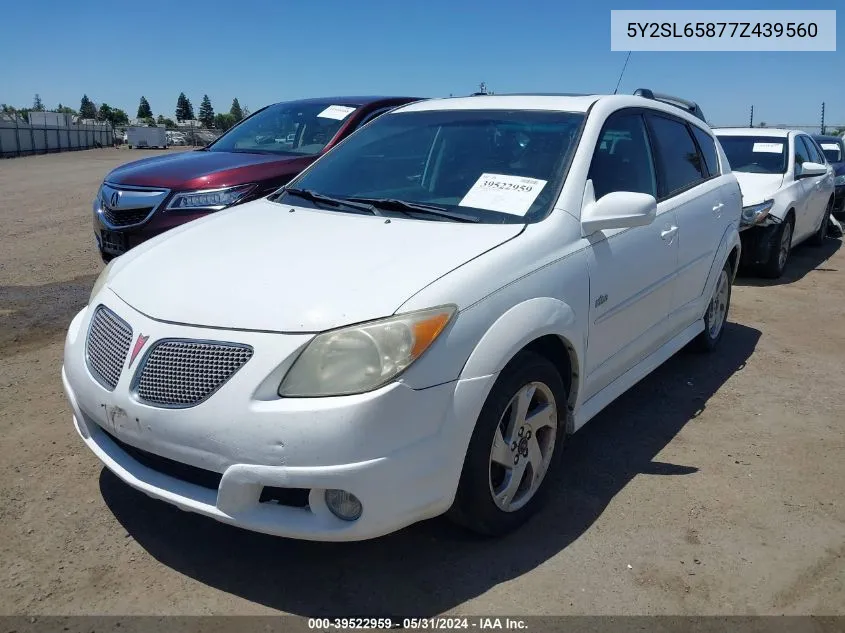 2007 Pontiac Vibe VIN: 5Y2SL65877Z439560 Lot: 39522959