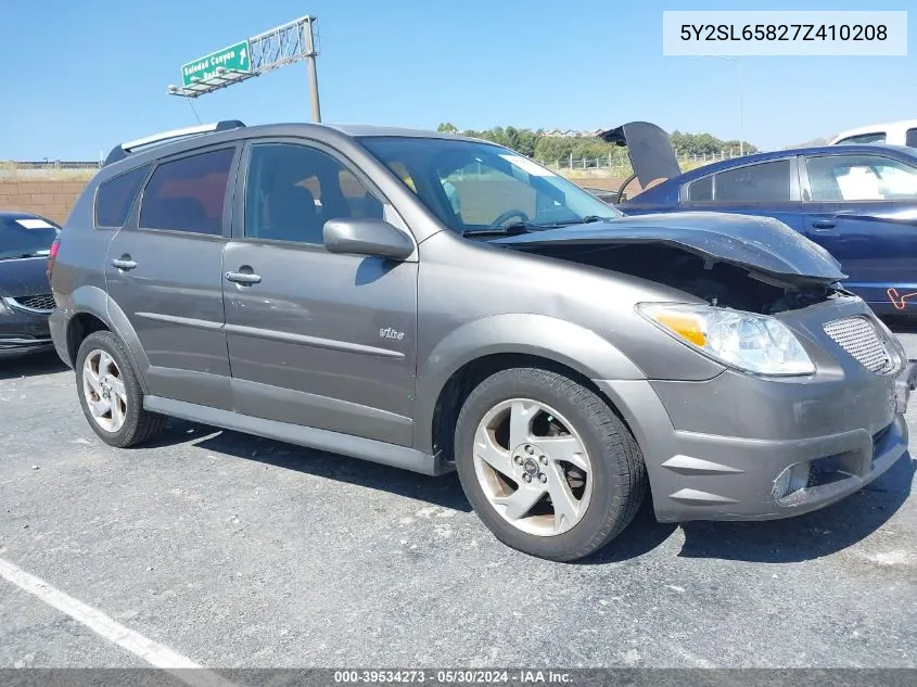 2007 Pontiac Vibe VIN: 5Y2SL65827Z410208 Lot: 39534273