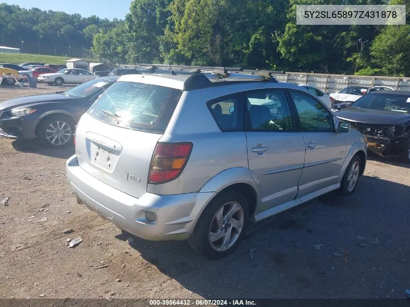 2007 Pontiac Vibe VIN: 5Y2SL65897Z431878 Lot: 39564432