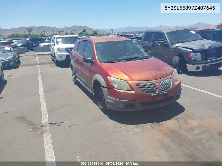 5Y2SL65897Z407645 2007 Pontiac Vibe