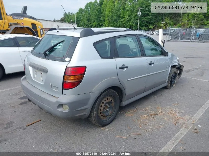 2007 Pontiac Vibe VIN: 5Y2SL65817Z419479 Lot: 39572110