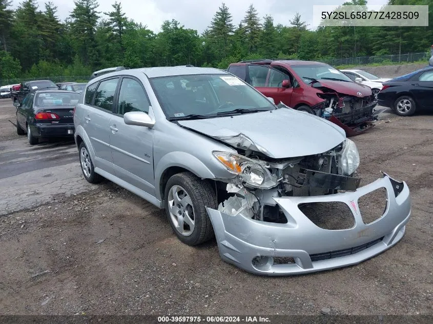 2007 Pontiac Vibe VIN: 5Y2SL65877Z428509 Lot: 39597975