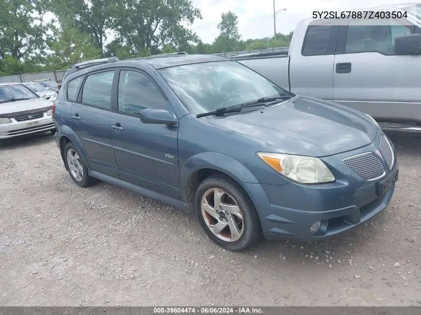 5Y2SL67887Z403504 2007 Pontiac Vibe